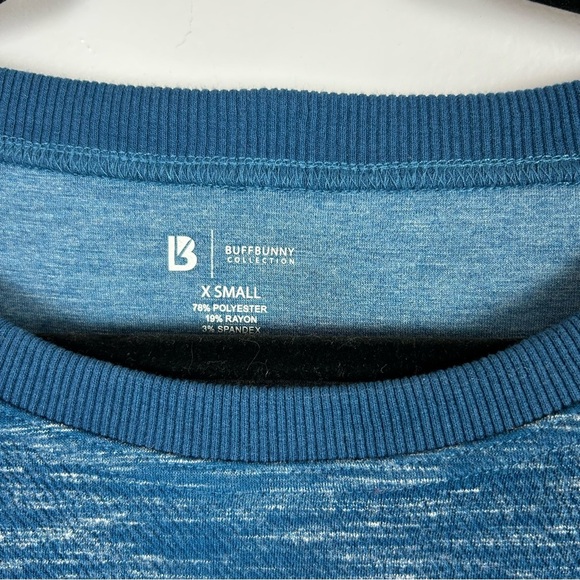 Buffbunny Collection Stylish Blue Long Sleeve Crop Top Size XS - Picture 4 of 9
